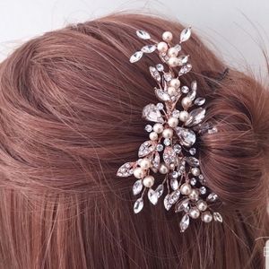 Rose Gold colored Bridal Wedding Hair Clip Comb